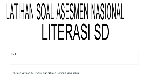 Latihan Soal Anbk Akm Literasi Sd Mi Bagian