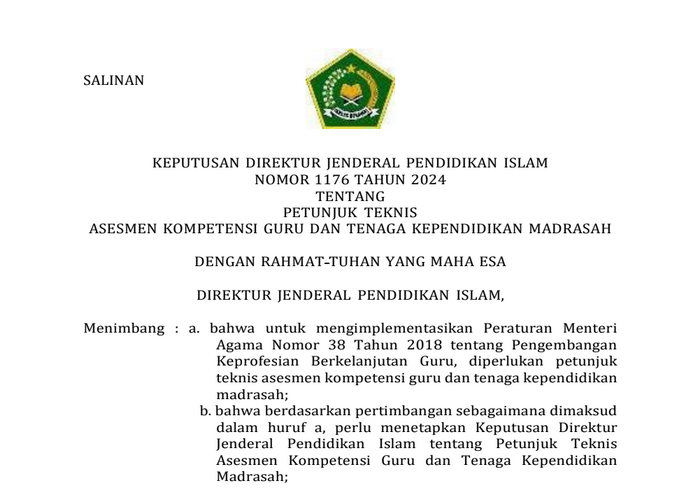 Asesmen Kompetensi Guru Dan Tenaga Kependidikan GTK Madrasah 2024