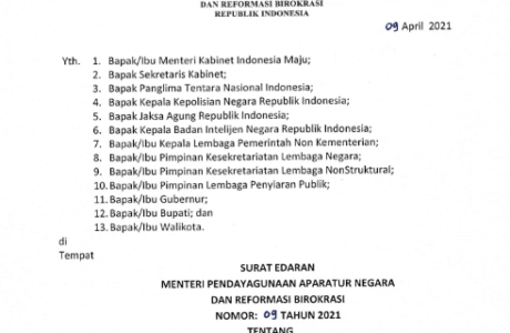 SE MenPANRB Nomor 9 Tahun 2021 tentang Jam Kerja ASN pada Ramadhan 1442 H