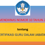 Permendiknas Nomor 10 Tahun 2009 tentang Sertifikasi Guru Dalam Jabatan