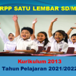 Contoh RPP 1 Lembar Kelas 1 SD MI TaContoh RPP 1 Lembar Kelas 1 SD MI Tahun Pelajaran 2021/2022