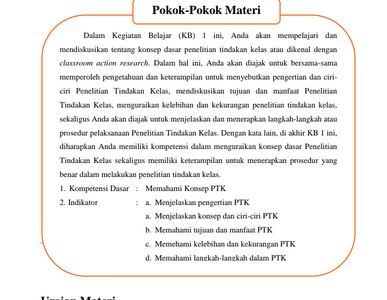 Download Buku Konsep Penelitian Tindakan Kelas PTK Terbaru