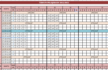 Aplikasi Jadwal Pelajaran Otomatis SD Tahun Pelajaran 2021/2022