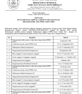 Informasi Jadwal Terbaru Seleksi Kompetensi PPPK Guru Tahun 2021