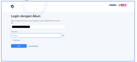 Gambar 1. Login Akun Menggunakan NIP dan Password