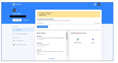 Gambar 2. Halaman Dashboard MySAPK Web