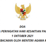 Naskah Doa Upacara Hari Kesaktian Pancasila Tahun 2021