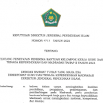 Daftar Penerima Bantuan KKG dan Tendik Madrasah Tahap II 2021