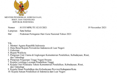 Unduh Pedoman Peringatan Hari Guru Nasional HGN Tahun 2021