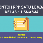 Contoh RPP Satu Lembar Qur'an Hadist Kelas 11 SMA MA Tahun 2021 2022