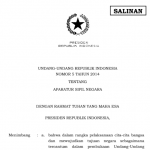 Unduh Undang-Undang Nomor 5 Tahun 2014 tentang Pegawai Negeri Sipil PNS