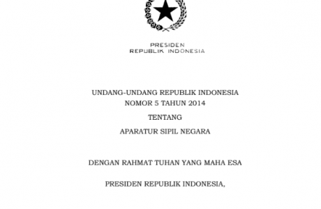 Unduh Undang-Undang Nomor 5 Tahun 2014 tentang Pegawai Negeri Sipil PNS