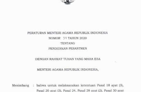 Peraturan Menteri Agama Nomor 31 tentang Pendidikan Pesantren