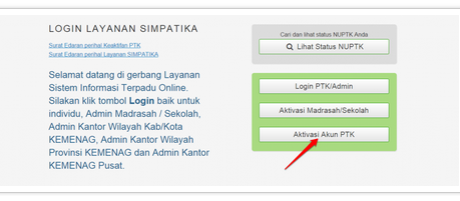 Prosedur Aktivasi Akun PTK Baru dan Pengisian Data PTK Simpatika
