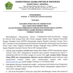 Dokumen Administrasi Usul Nomor Induk CPPPK Kemenag Formasi 2021