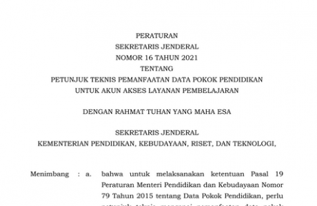 Juknis Pemanfaatan Dapodik untuk Akses Akun Pembelajaran