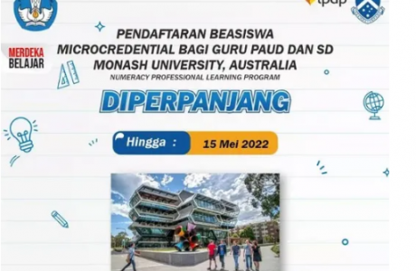 Perpanjangan Pendaftaran Beasiswa Microcredential Bidang Numerasi Monasy University Australia 2022