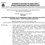 Kaldik SMA SMK SLB Provinsi Sulawesi Barat Tahun Pelajaran 2022/2023