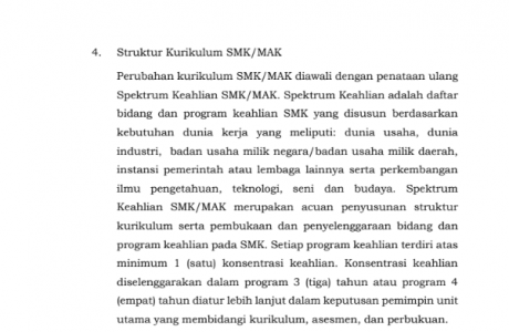 Unduh Struktur Kurikulum Merdeka pada Jenjang SMK MAK