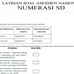 Latihan Soal ANBK AKM Numerasi SD MI 2022 (Bagian 1)