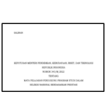 Kepmendikbudrtistek tentang Mata Pelajaran Pendukung Program Studi Dalam Seleksi Nasional Berdasarkan Prestasi