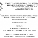 Unduh Standar Pelayanan Publik Pada Direktorat Jenderal Perguruan Tinggi