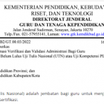 Surat Edaran Informasi Verval Administrasi Guru Belum Lulus UTN PLPG