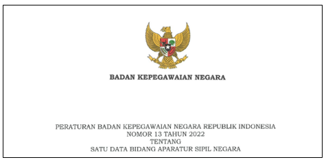 Peraturan BKN Nomor 13 Tahun 2022 tentang Satu Data Bidang ASN