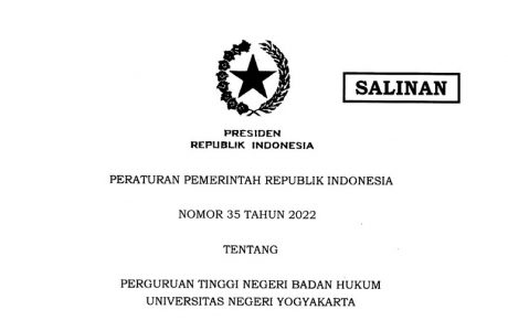 Peraturan Pemerintah Nomor 35 Tahun 2022 tentang PTN Badan Hukum Universitas Negeri Yogyakarta