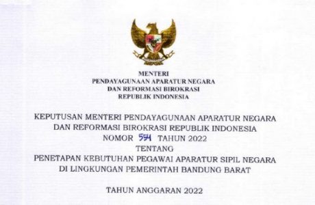 Formasi Kebutuhan ASN PPPK Kabupaten Bandung Barat Tahun 2022