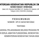 Penyesuaian Jadwal Seleksi PPPK JF Kesehatan Kementerian Kesehatan 2022