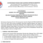 Pengumuman Seleksi PPPK Kemenpora 2022