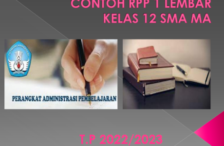 Contoh RPP 1 Lembar Matematika (Wajib) Kelas 12 SMA T.P 2022/2023