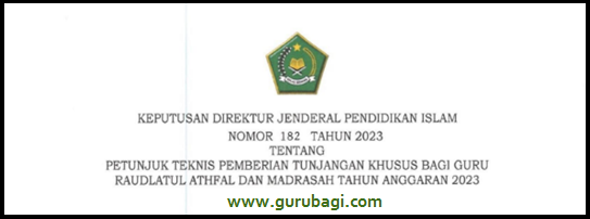 Petunjuk Teknis Pemberian Tunjangan Khusus Guru RA dan Guru Madrasah 2023