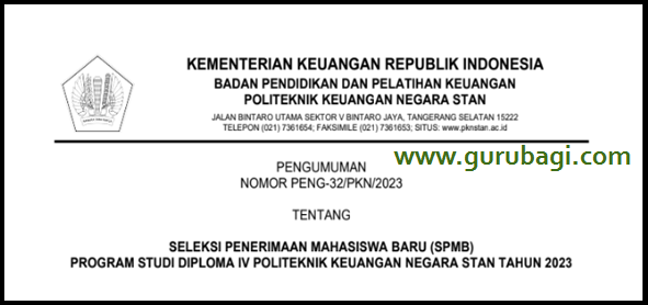 Seleksi Penerimaan Mahasiswa Baru PKN STAN Tahun 2023