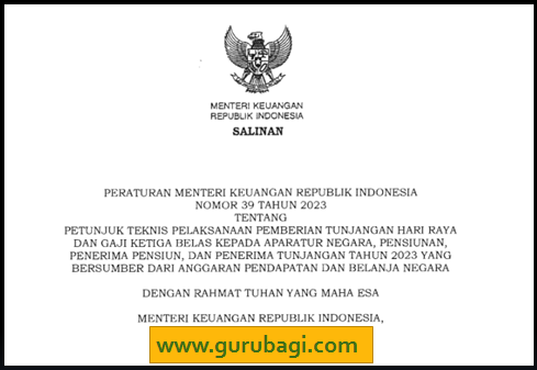 Petunjuk Teknis Juknis THR dan Gaji Ke-13 Tahun 2023