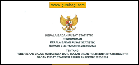 Penerimaan Mahasiswa Politeknik Statistika STIS BPS Tahun 2023