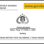 Penerimaan Bintara POLRI Gelombang II Tahun Anggaran 2023