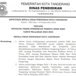 Unduh Petunjuk Teknis PPDB TK SD SMP Kota Tangerang TP 2023/2024