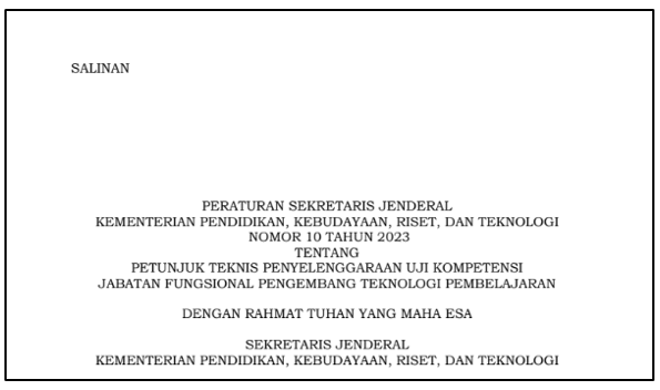 Petunjuk Teknis Uji Kompetensi JF Pengembang Teknologi Pembelajaran