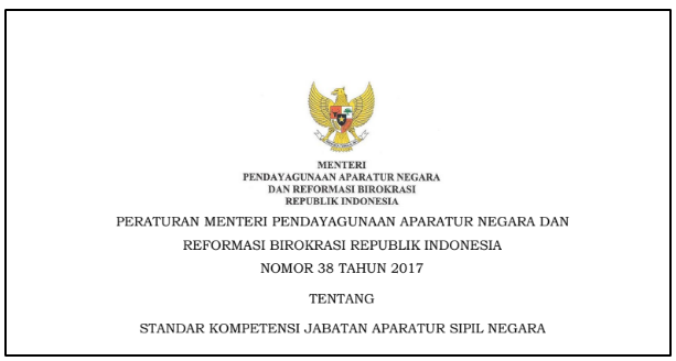 Permen PANRB Nomor 37 Tahun 2017 tentang Standar Kompetensi Jabatan ASN