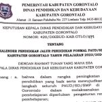 Kalender Pendididikan PAUD SD SMP Kabupaten Gorontalo Tahun Pelajaran 2023/2024