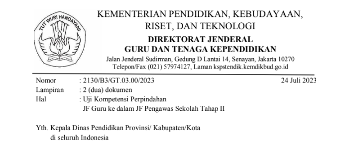 Uji Kompetensi Perpindahan JF Guru Ke Dalam JF Pengawas Sekolah Tahap 2