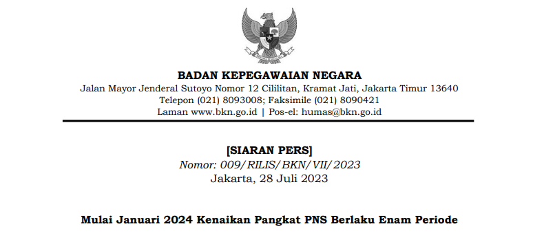 Informasi Kenaikan Pangkat PNS Berlaku Enam Periode