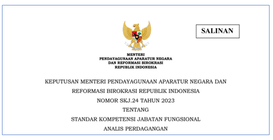 Standar Kompetensi Jabatan Fungsional Analis Perdagangan