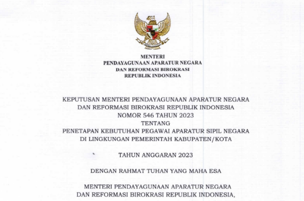 Rincian Formasi Kebutuhan ASN di Lingkungan Pemerintah Kabupaten Gunung Kidul TA 2023