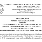 Informasi Formasi Kebutuhan PNS Dalam Jabatan Administrasi dan Jabatan Fungsional Unit Utama Kemendikbudristek 2023