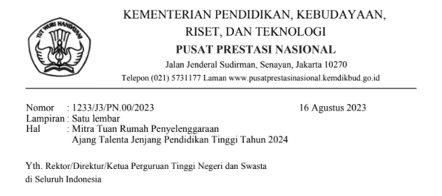 SE Mitra Tuan Rumah Ajang Talenta Jenjang Pendidikan Tinggi 2024