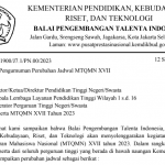 Surat Edaran Pengumuman Perubahan Jadwal MTQMN XVII