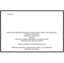 Permendikbudristek Nomor 45 Tahun 2023 : Juknis Pemberian Tunjangan Guru ASN Daerah